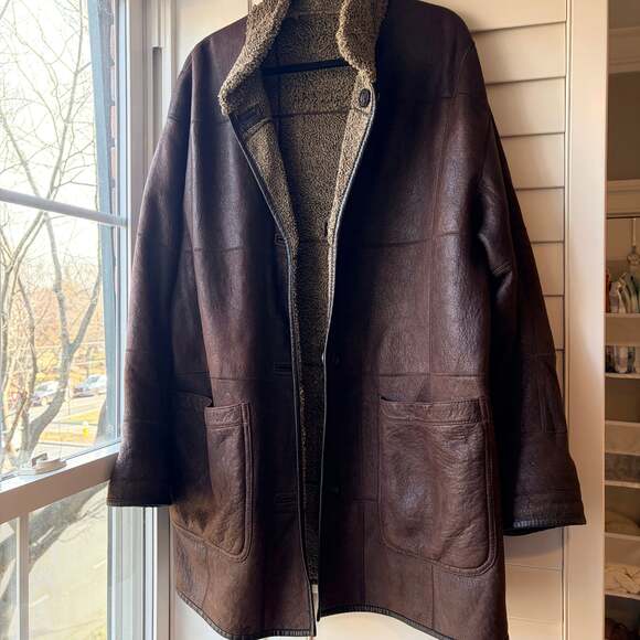 Christ Reversible Sheepskin Coat Chocolate Brown Old Money Western Bohemian Lux - Picture 1 of 16